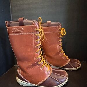 L.L.Bean Women's Bar Harbor Leather Boots Waterproof TEK 2.5 Size 7Medium